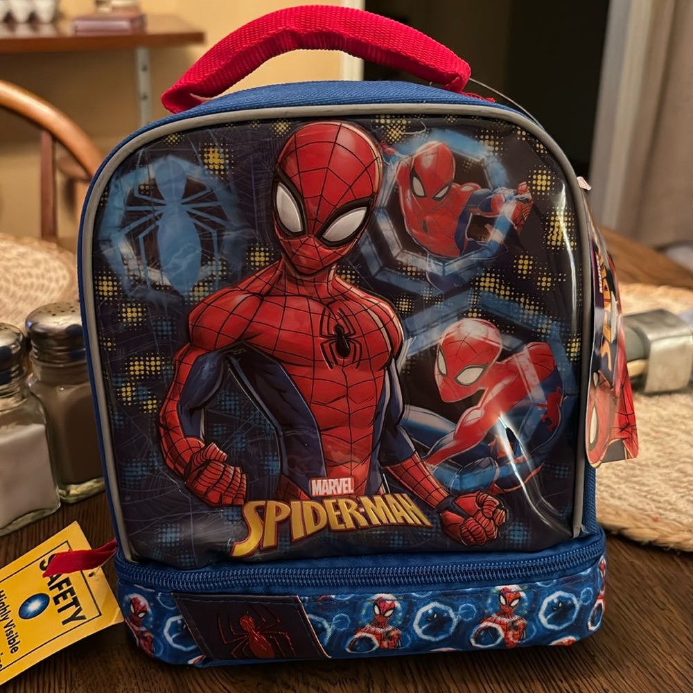 NWT Boys Marvel Spider Man Lunch Box, blue&red